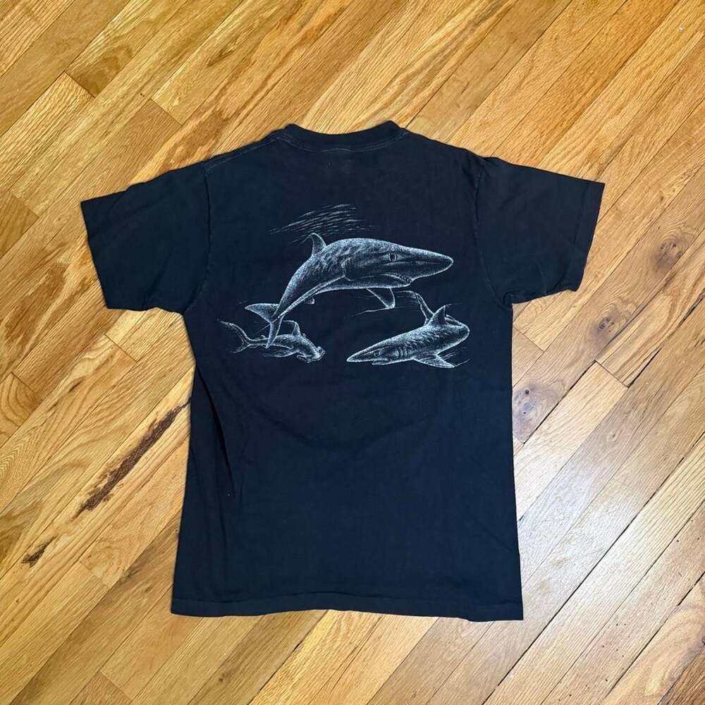 Vintage Anvil Ocean State Sailors Jamestown RI Shark Pocket T-Shirt Medium
